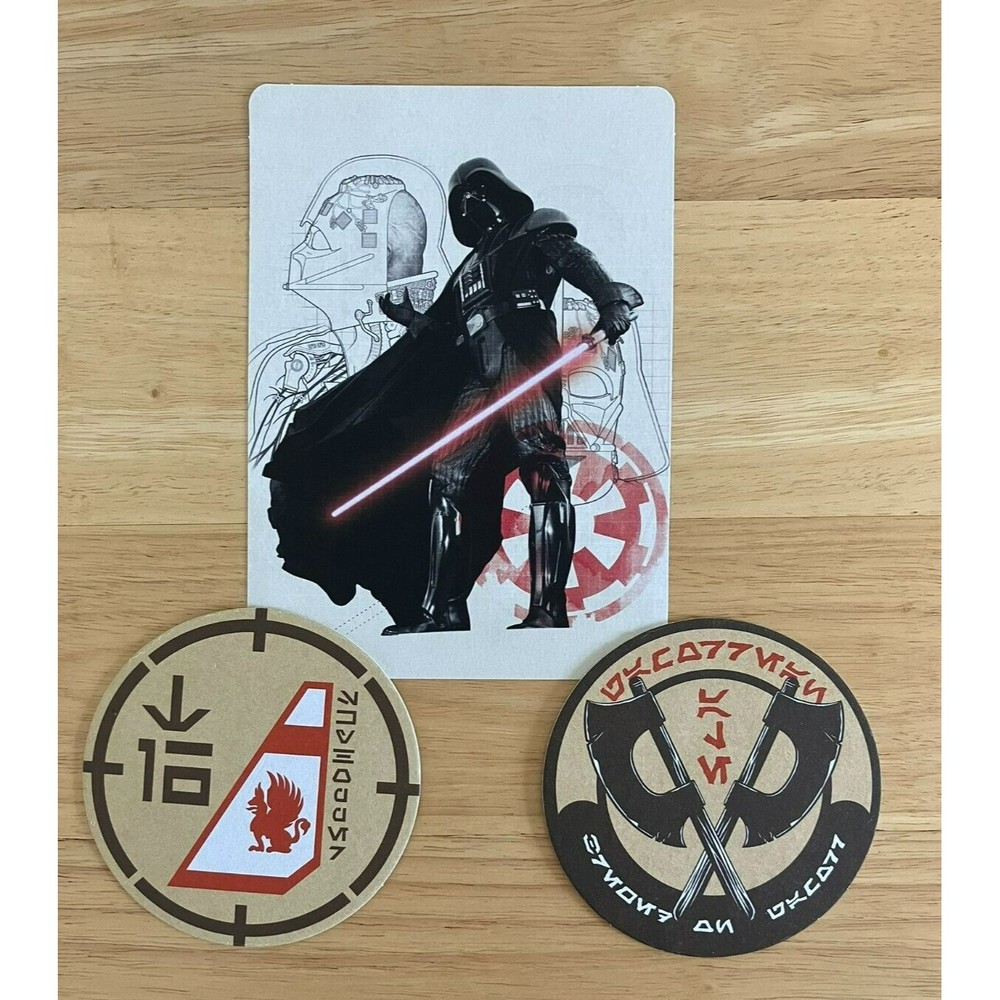 Disney Visa Star Wars Galaxy's Edge Oga's Cantina Coasters & Vader Mini Postcard